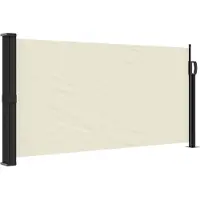 vidaXL Windscherm uittrekbaar 100x500 cm crèmekleurig