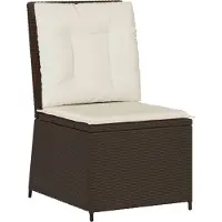 vidaXL Tuinbank verstelbaar met kussens poly rattan bruin