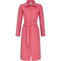 Ringella Flamingoroze badstof dames badjas ritssluiting | Maat 36