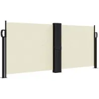 vidaXL Windscherm uittrekbaar 100x1000 cm crème