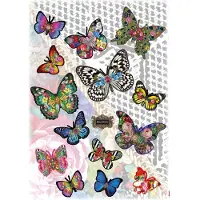 Komar - Muursticker - Vlinders - Zelfklevend - Muurdecoratie - Stickers - 50 x 70 cm