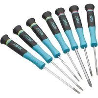 Hazet Elektronica schroevendraaiers 811EL/7 · Kruiskop profiel PH, Sleufprofiel · 7-delig · 0,2 x 1,5 – 0,5 x 3 · PH00 – PH1