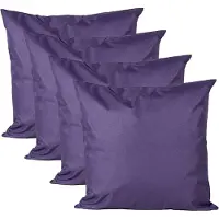 Anna's Collection Buiten of tuin sier kussens - 4x - paars - 60 x 60 cm - binnen/buiten - zitkussens tuinbank
