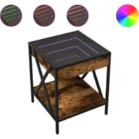 vidaXL Nachtkastje met Infinity LED 40x40x49 cm gerookt eikenkleurig