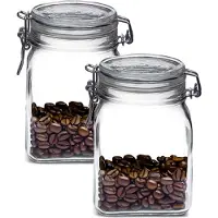 Bormioli Rocco Weckpot/inmaakpot - 2x - 1L - glas - met beugelsluiting - luchtdicht