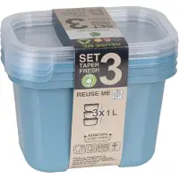 Juypal Hogar Juypal Vershoudbakjes nestbaar - BPA vrij - meal prep - 3x stuks van 1 liter - blauw - luchtdicht - herbruikbaar