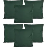 Anna's Collection Buiten of tuin sier kussens - 6x - donkergroen - 45 x 45 cm - binnen/buiten - zitkussens tuinbank