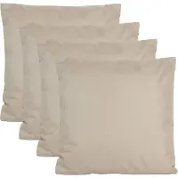 Anna's Collection Buiten of tuin sier kussens - 4x - taupe/beige - 60 x 60 cm - binnen/buiten - zitkussens tuinbank