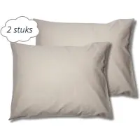 Droomtextiel Kussenslopen 60x70 cm Zand Set Van 2 Stuks - Hotelkwaliteit - 100% Hoogwaardige Katoen