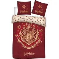 Harry Potter Dekbedovertrek zweinstein- 140 x 200 cm rood