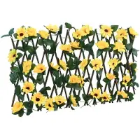 vidaXL Kunstplant klimop op latwerk uittrekbaar 180x20 cm geel