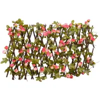 vidaXL Kunstplant klimop latwerk 5 st uittrekbaar 180x20 cm donkerroze