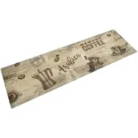 vidaXL Keukenmat wasbaar koffieprint 45x150 cm fluweel bruin