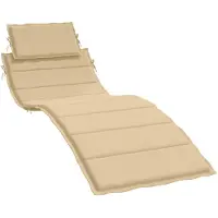 vidaXL Ligbedkussen 186x58x4 cm stof gemêleerd beige
