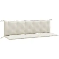vidaXL Tuinbankkussens 2 st 180x50x7 cm stof gemêleerd crèmekleurig