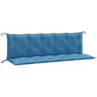 vidaXL Tuinbankkussens 2 st 180x50x7 cm stof gemêleerd blauw