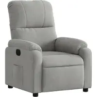 vidaXL Fauteuil verstelbaar microvezelstof lichtgrijs