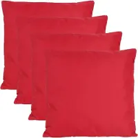 Anna's Collection Buiten of tuin sier kussens - 4x - rood - 45 x 45 cm - binnen/buiten - zitkussens tuinbank