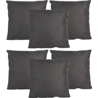 Anna's Collection Buiten of tuin sier kussens - 6x - antraciet - 45 x 45 cm - binnen/buiten - zitkussens tuinbank