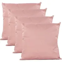 Anna's Collection Buiten of tuin sier kussens - 4x - oud roze - 45 x 45 cm - binnen/buiten - zitkussens tuinbank