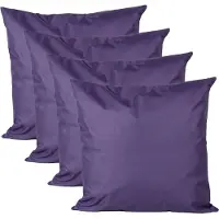 Anna's Collection Buiten of tuin sier kussens - 4x - paars - 45 x 45 cm - binnen/buiten - zitkussens tuinbank