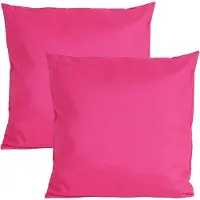 Anna's Collection Buiten of tuin sier kussens - 2x - fuchsia roze - 60 x 60 cm - binnen/buiten - zitkussens tuinbank