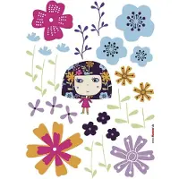 Komar - Muursticker - Bloemen - Kinderkamer - Zelfklevend - Muurdecoratie - Stickers - 50 x 70 cm