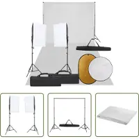 The Living Store Fotostudioset - Verlichtingsset 40x60 cm - Flexibel Achtergrondsysteem - Praktische Reflectorset - Gemakkelijk op te bergen
