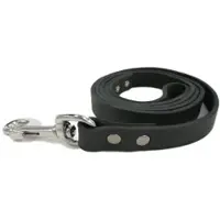 Brekz Leren Looplijn Zwart voor de hond 130 cm x 20 mm