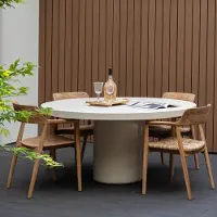 Giga Meubel Tuintafel Eden Rond Beige Ø150cm