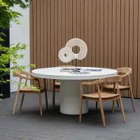 Giga Meubel Tuintafel Eden Rond Wit Ø150cm