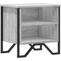 vidaXL Nachtkastje 40x30x40 cm bewerkt hout grijs sonoma eikenkleurig