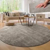 Paco Home Moderne woonkamer tapijt kortpolig wasbaar zacht uni effect bont antislip 80 cm Rund