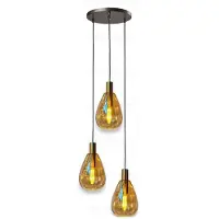 Freelight Hanglamp Dorato 3 lichts Ø 35 cm zwart goud