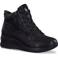 Tamaris Comfort Zwarte Sneakers met sleehak Leer 42