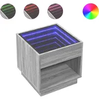 vidaXL Nachtkastje met Infinity LED 50x50x50 cm grijs sonoma eiken