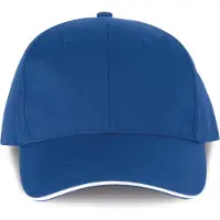 WK. Designed To Work Contrasterende sandwichpet 6 panelen Oeko-Tex WKP145 - Royal Blue / White - One size