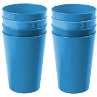 Hega hogar Onbreekbare drinkglazen - 8x stuks - kunststof - blauw - 300 ml - camping/kinderen - Drinkglazen
