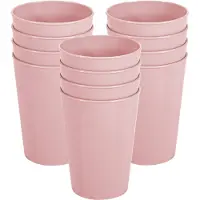 Hega hogar Onbreekbare drinkglazen - 12x stuks - kunststof - lichtroze - 300 ml - camping/kinderen - Drinkglazen