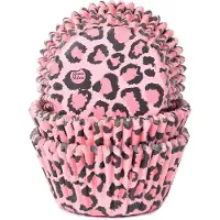 House of Marie Cupcake Vormpjes - Luipaard Roze - pk/50 - Baking Cups voor Muffins en Cupcakes