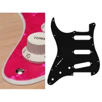 Boston SL-213-PP pickguard, Stallion, standard, SSS, 3 pot holes, 3-5 switch, lefthanded, 2 ply, pearl pink