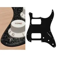 Boston ST-233-SBK pickguard, Stallion, HH, 3 pot holes, 3-5 switch, 2 ply, sparkling black