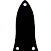 Boston LRC-34-B truss rod cover, black, 2 ply, black - white