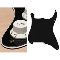 Boston ST-300-B pickguard, Stallion, no holes (only screw holes), 3 ply, black