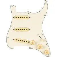 Fender 992237509 Pre-wired Strat Pickguard, Pure Vintage '65 SSS w/RWRP middle, 11 screw holes, parchment