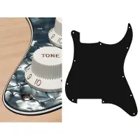 Boston ST-400-PB pickguard, Stallion, no holes (only screw holes), 4 ply, pearl black