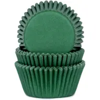 House of Marie Mini Cupcake Vormpjes - Donkergroen - pk/60 - Baking Cups voor Muffins en Cupcakes