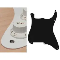 Boston ST-100-W pickguard, Stallion, no holes (only screw holes), 1 ply, white