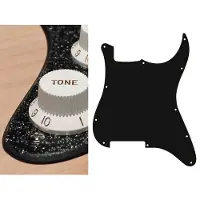 Boston ST-200-SBK pickguard, Stallion, no holes (only screw holes), 2 ply, sparkling black
