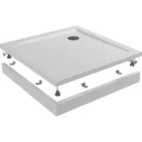 Wiesbaden Voorzetpaneel met poten voor douchebak 90 x 90 x 4 cm glans wit
